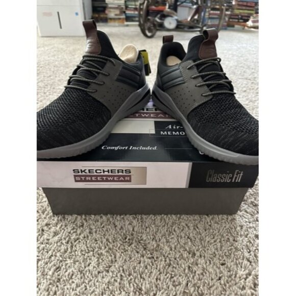 Skechers Shoes Mens 8 Black Delson 3.0 Cicada Casual Slip on Sneakers 210238 - Picture 2 of 13